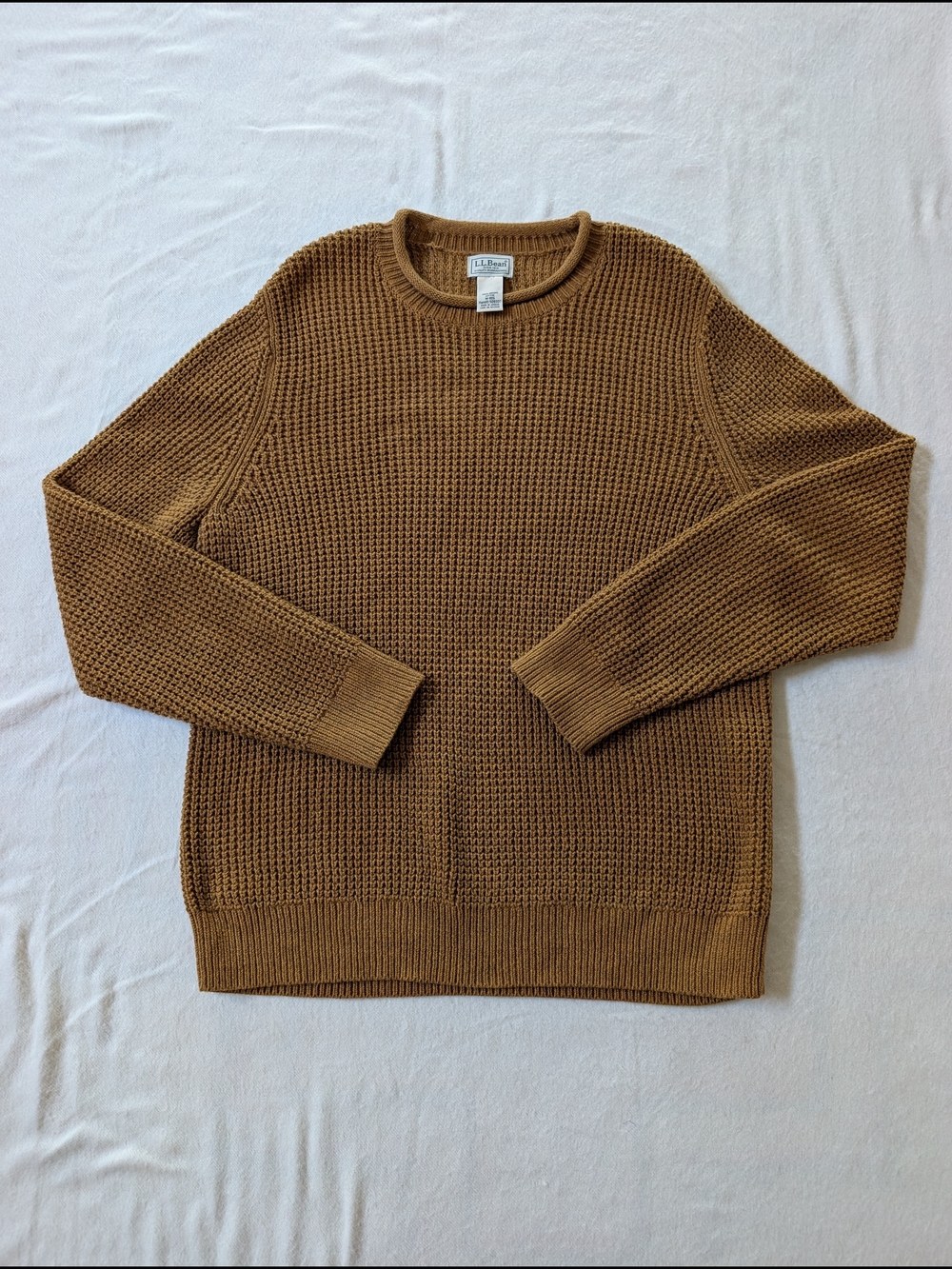 L.L. Bean Men’s Organic Cotton Rollneck Chunky Knit Sweater - Brown
